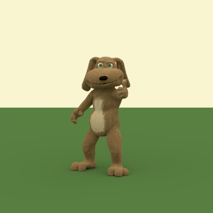 Picture of a 3D animated dog