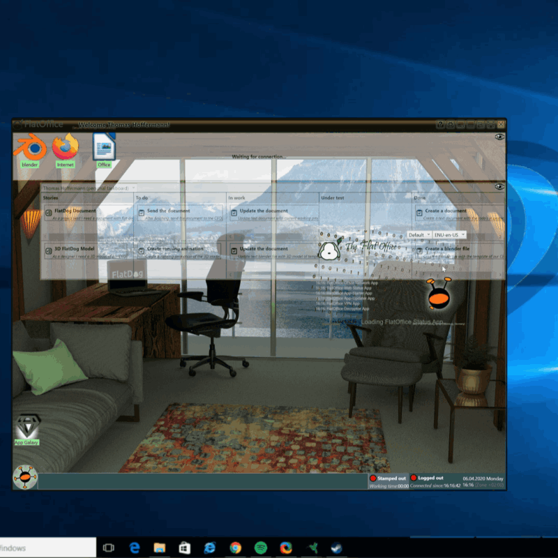 Picture of the FlatOffice software in Windows 10
